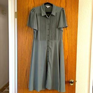 Nanette Lepore olive green shirt dress